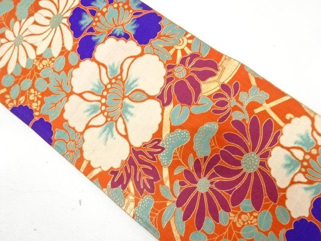 アンティーク　牡丹模様織り出し子供帯（材料）